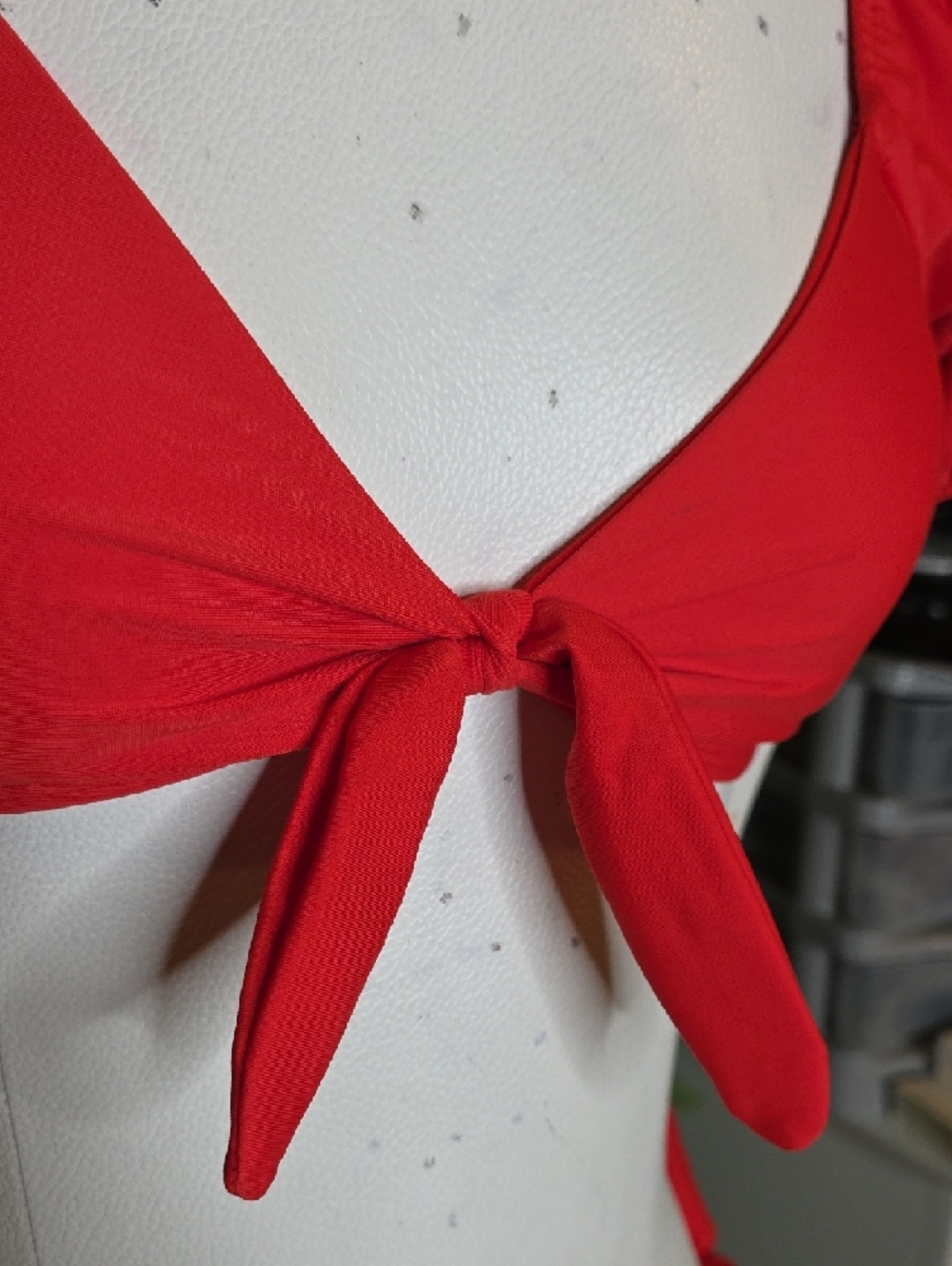 Gianni Bini Bright Red Puff-Sleeve Bikini Set - Picture 2 of 8